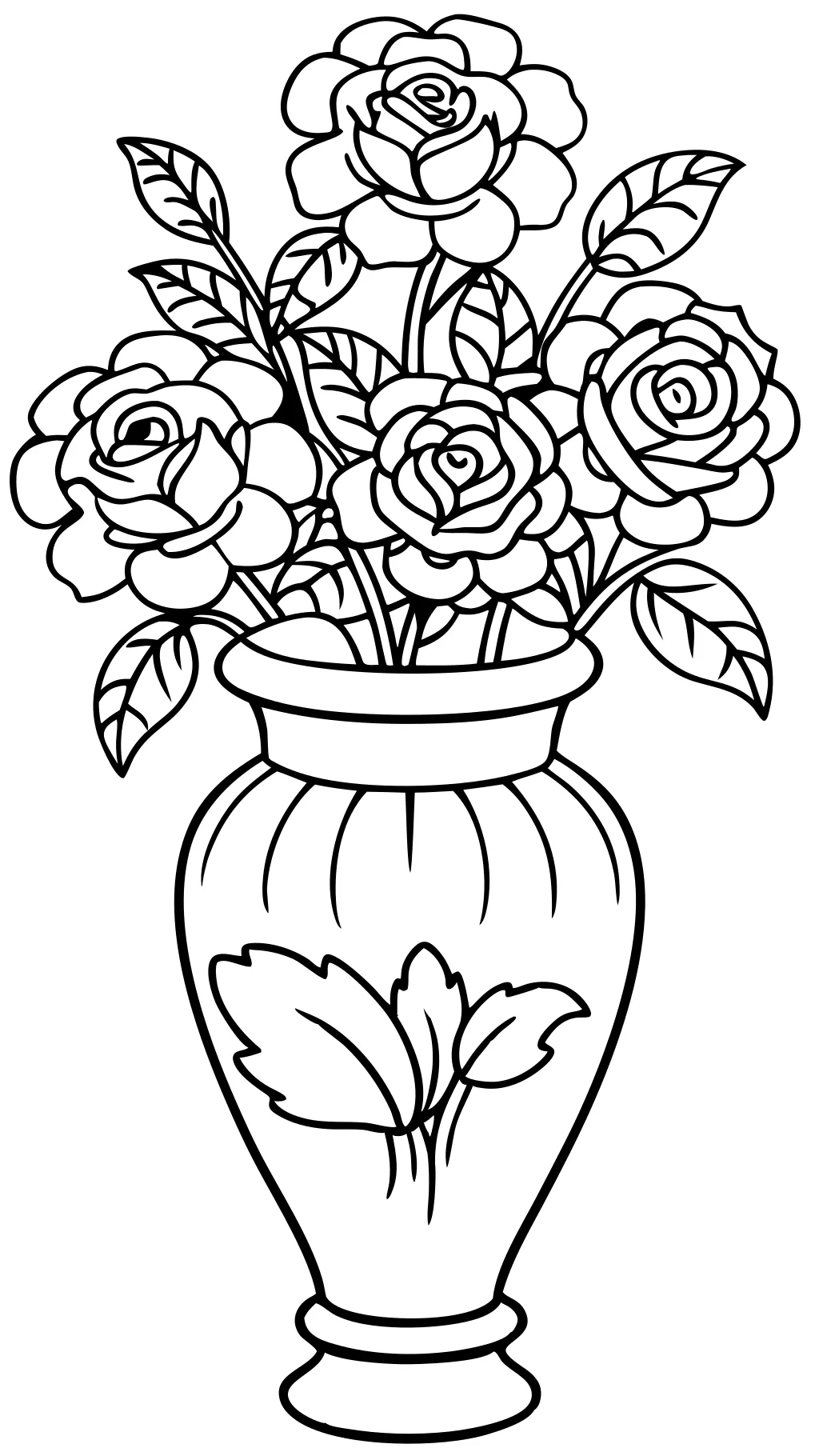 flowers in vase coloring pages